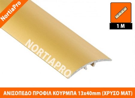 ΑΝΙΣΟΠΕΔΟ ΠΡΟΦΙΛ ΔΑΠΕΔΟΥ ΚΟΥΡΜΠΑ 13x40mm ΧΡΥΣΟ ΜΑΤ 1m