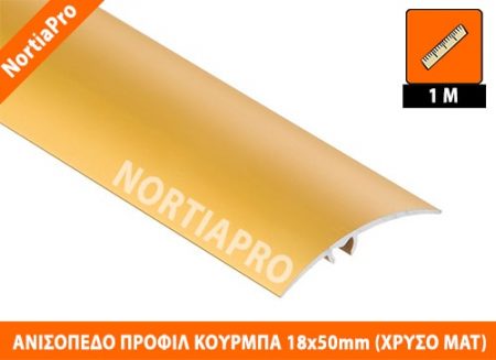 ΑΝΙΣΟΠΕΔΟ ΠΡΟΦΙΛ ΔΑΠΕΔΟΥ ΚΟΥΡΜΠΑ 18x50mm ΧΡΥΣΟ ΜΑΤ 1m