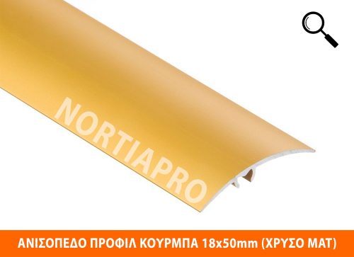 ΑΝΙΣΟΠΕΔΟ ΠΡΟΦΙΛ ΔΑΠΕΔΟΥ ΚΟΥΡΜΠΑ 18x50mm ΧΡΥΣΟ ΜΑΤ 1m